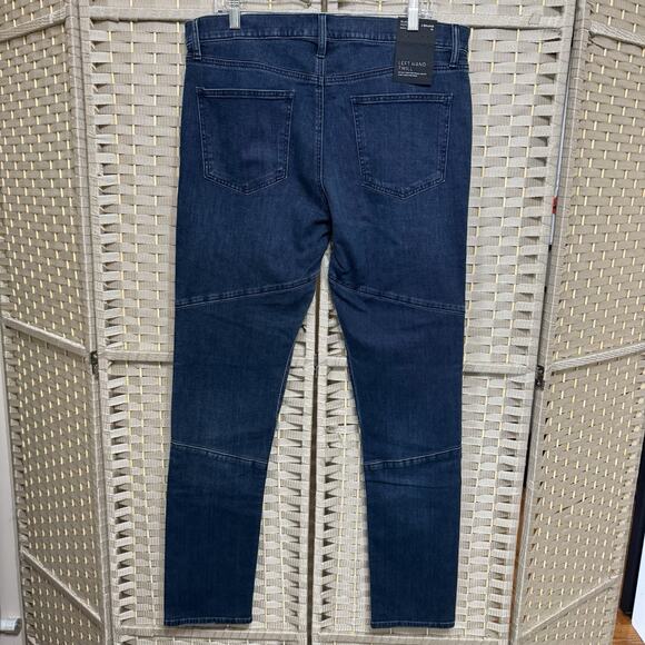 J Brand BEARDEN MOTO JEANS Men 36 Dark Blue Wash Skinny Fit Left Hand Twill NEW - Picture 2 of 11